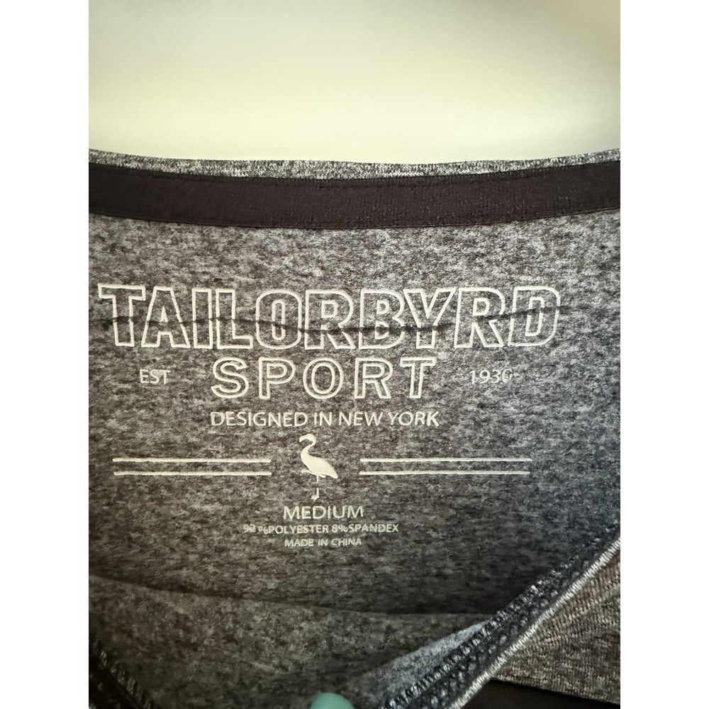 Tailorbyrd Sport Mens M Black Gray Crew Neck Long Sleeve Lt Sweatshirt Pullover - Picture 3 of 5